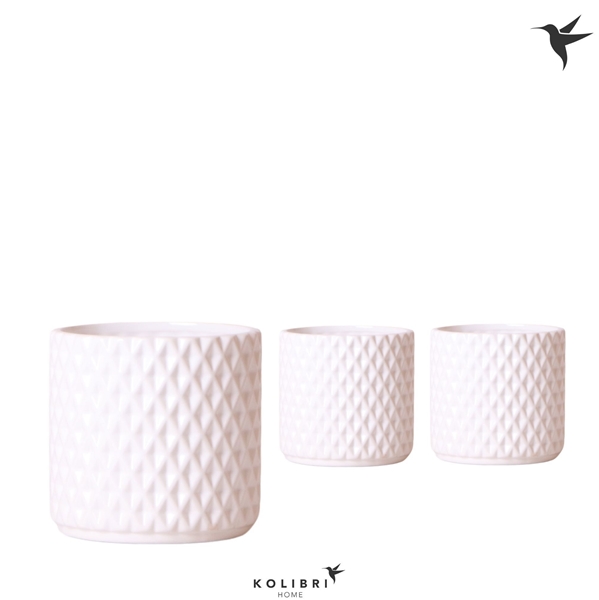 Kolibri Home Diamond pot white 12 cm